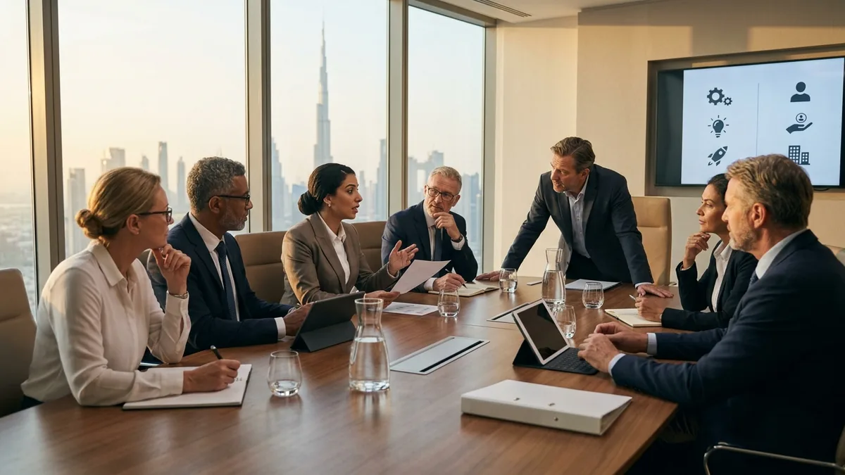 Executive team deciding whether to build or buy AI